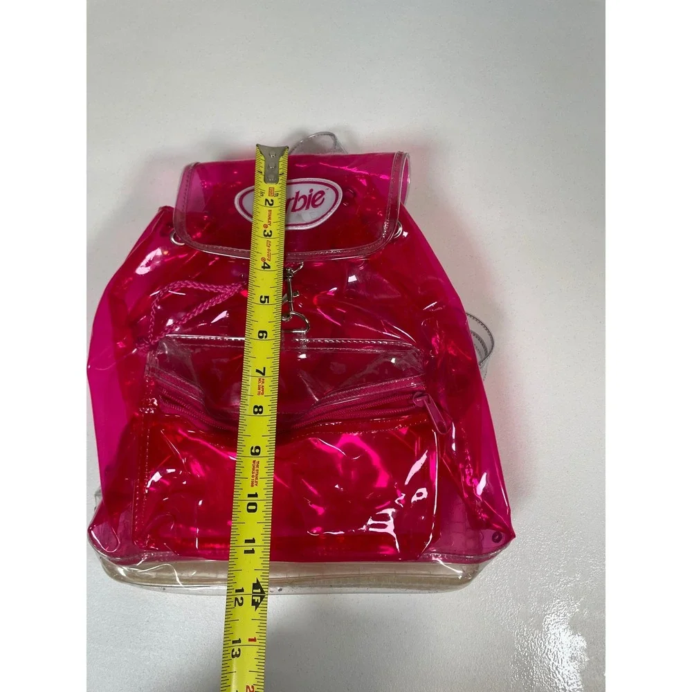 Vintage 1999 Barbie Mini Backpack Clear PVC Pink Mattel Kids Girls